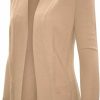 Sweaters | Cielo Women'S Solid Basic Open Front Pockets Knit Sweater Cardigan