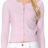 Sweaters | YEMAK Yemak Women'S Cropped Cardigan Sweater Long Sleeve Crewneck Basic Classic Casual Button Down Knit Soft Lightweight Top