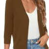 Sweaters | Urban CoCo Urban Coco Women'S 3/4 Sleeve Shrugs Open Front Cropped Sweater Cardigan