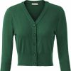 Sweaters | Belle Poque Belle Poque Women'S 3/4 Sleeve V-Neck Button Down Cherries Embroidery Cropped Cardigan Sweater Coat