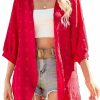 Sweaters | Yekaty Yekaty Cardigan For Women 3/4 Sleeve Lightweight Summer Kimono Cardigan Loose Beach Cover Up 2024