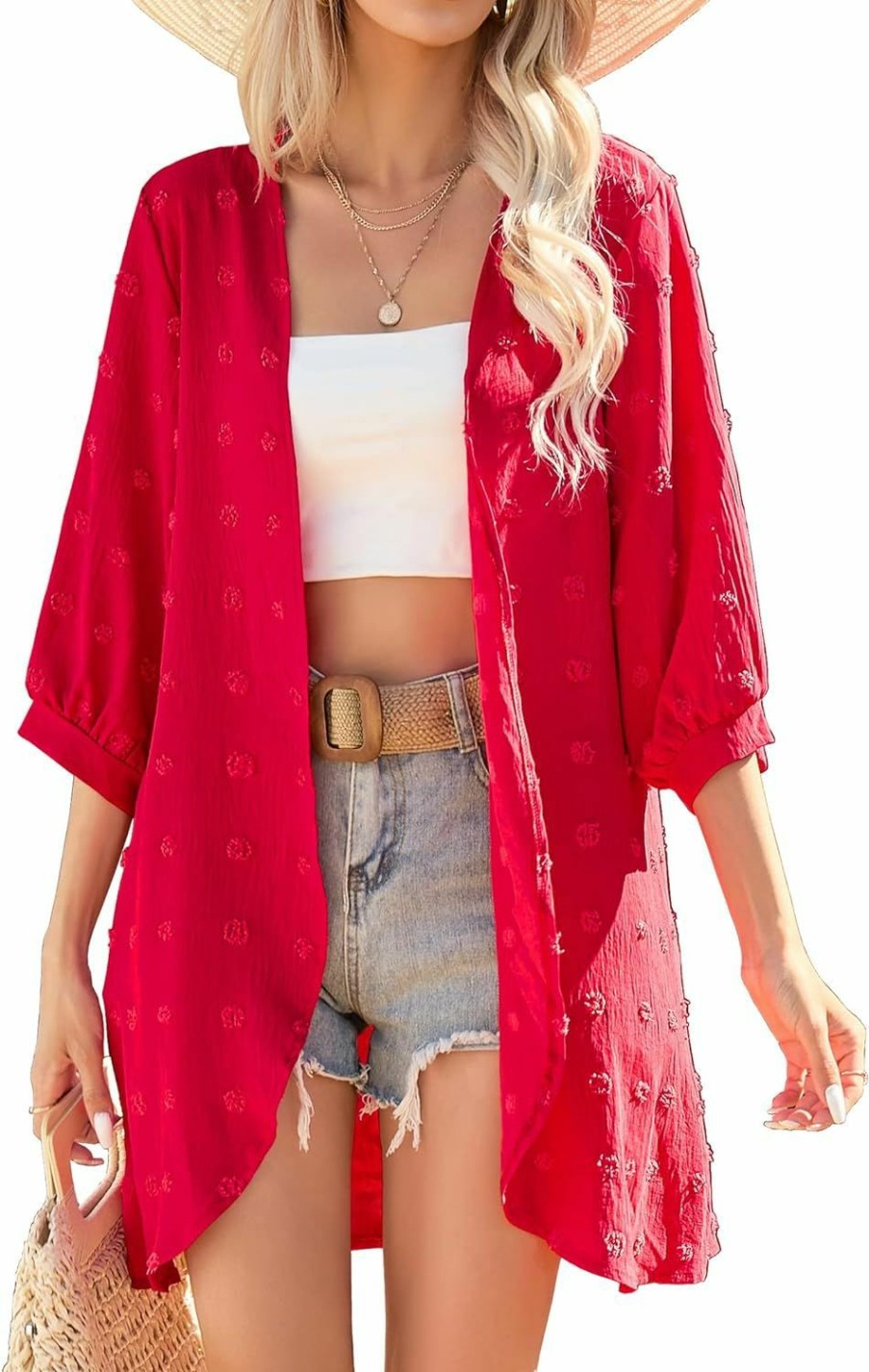 Sweaters | Yekaty Yekaty Cardigan For Women 3/4 Sleeve Lightweight Summer Kimono Cardigan Loose Beach Cover Up 2024