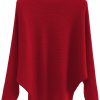 Sweaters | FULIER Fulier Women Girl'S Boat Neck Batwing Sleeves Dolman Knitted Sweaters And Pullovers Tops One Size