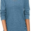 Sweaters | BZB Bzb Women'S Sweaters Fall 2024 Lightweight Long Sleeve Square Neck Tunic Tops