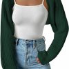 Sweaters | COZYEASE Cozyease Women'S Long Sleeve Open Front Crop Cardigan Sweater Drop Shoulder Knit Bolero Shrug