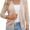 Sweaters | LIENRIDY Lienridy Women'S Crochet Cropped Cardigans Sweaters 3/4 Sleeve Open Front Bolero Shrugs, S-Xl