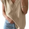 Sweaters | Saodimallsu Saodimallsu Womens V Neck Sweater Vest Oversized Ribbed Knit Sleeveless Casual Loose Fit Pullover Tank Top