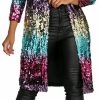 Sweaters | Unknown Womens Sparkly Cover Ups Long Sleeve Sequins Open Front Cardigans Coat Party Clubwear