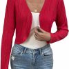 Sweaters | ZAFUL Zaful Women'S Long Sleeve Ribbed Cropped Cardigan Sweaters Open Front Bolero Short Shrugs S-Xxl