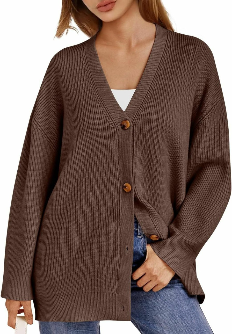 Sweaters | LILLUSORY Lillusory Women'S Cardigan 2023 Open Front Oversized Button Lightweight Sweaters V Neck Loose Cardigans Knit Outwear