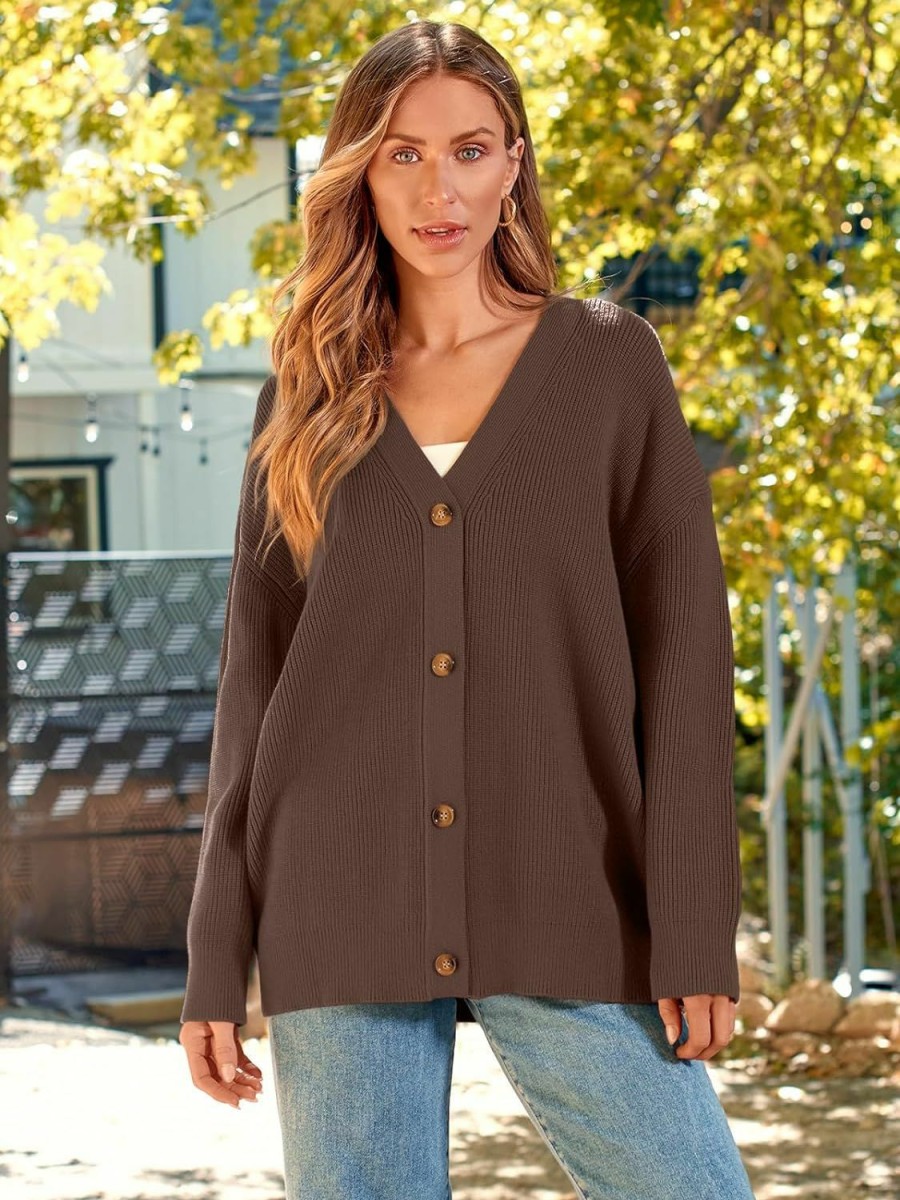 Sweaters | LILLUSORY Lillusory Women'S Cardigan 2023 Open Front Oversized Button Lightweight Sweaters V Neck Loose Cardigans Knit Outwear