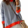 Sweaters | GUNEST Women'S Striped Sweater Long Sleeve Crew Neck Ribbed Knit 2023 Fall Winter Pullover Sweater Tops