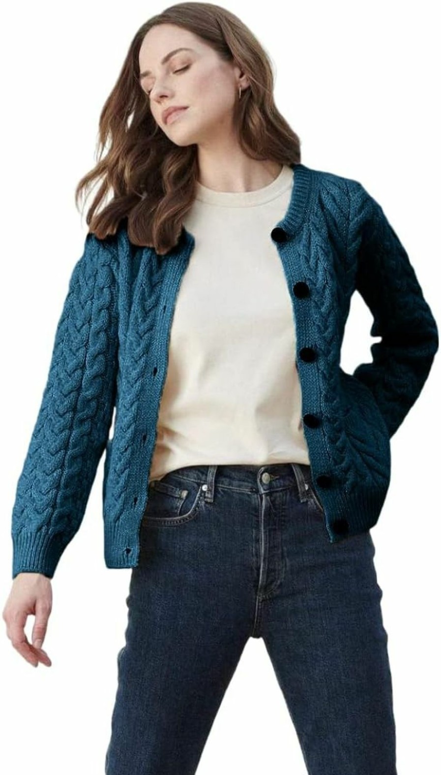 Sweaters | Aran Woollen Mills Irish Cardigan Sweater For Women Made In Ireland Supersoft Aran Merino Wool Lumber Jacket