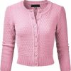 Sweaters | EIMIN Eimin Women'S Crewneck Button Down 3/4 Sleeve Cropped Cardigan Sweater (S-3Xl)