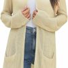 Sweaters | BESFLY Besfly Women'S Knit-Cardigan Open Front Cardigan Sweater Casual Long Sleeve Mesh Crochet Coat