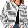 Sweaters | PRETTYGARDEN Prettygarden Women'S Striped Cardigan Jacket Casual Long Sleeve Knit Button Down Shirts Fall Winter Outerwear