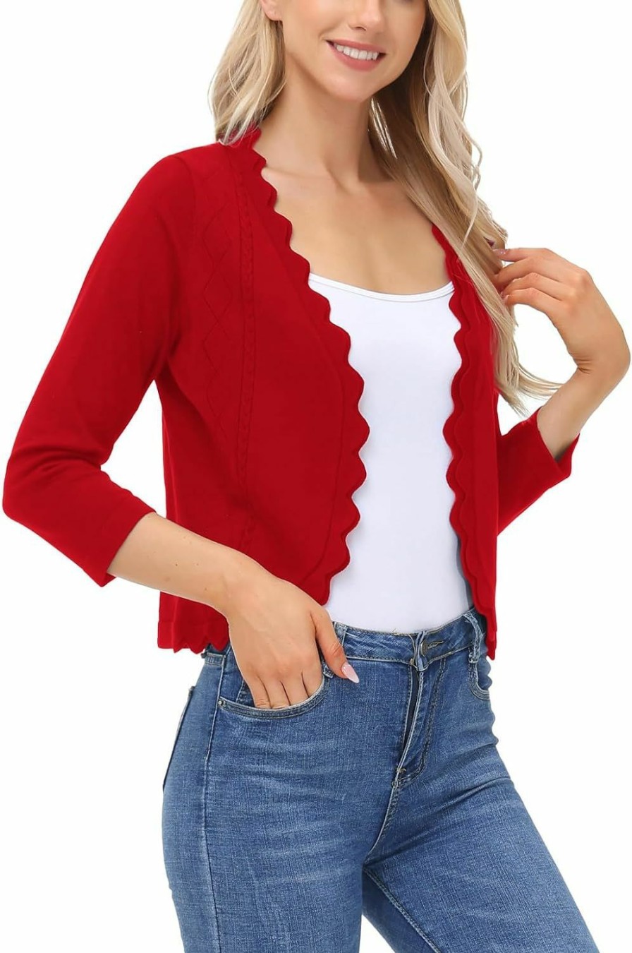 Sweaters | KANCY KOLE Kancy Kole Women'S 3/4 Sleeve Shrug Sweater Open Front Knit Cropped Bolero Cardigan For Dresses S-Xxl