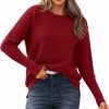 Sweaters | BTFBM Btfbm Casual Women 2023 Fall Sweater Long Sleeve Ribbed Knit Pullover Loose Crewneck Batwing Split Sweater