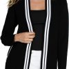 Sweaters | Liverpool Liverpool Women'S Long Line Open Front Cardigan Sweater With Novelty Rib Trim