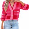 Sweaters | Imily Bela Imily Bela Womens Cardigan Sweaters Plaid Fuzzy Knit V Neck Button Down Long Sleeve Cozy Cardigans Pullover Tops