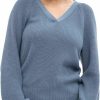 Sweaters | GAP Gap Women'S Ribbed V-Neck Sweater With Oversized Sleeves