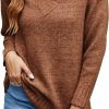 Sweaters | Bluetime Bluetime Women Casual Long Sleeve Sweaters Soft Loose Fit Cable Knit Pullover V Neck Oversized Tunic Sweater Tops