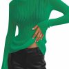 Sweaters | KAMISSY Kamissy Women See Through Crew Neck Sheer Mesh Knitted Sweater Solid Basic Long Sleeve Loose Fit Knit Pullover Jumper Top