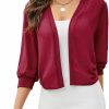 Sweaters | CHAMA Chama Women'S 3/4 Sleeve Shrugs Chiffon Open Front Bolero Cardigan Mesh Sheer Shawl