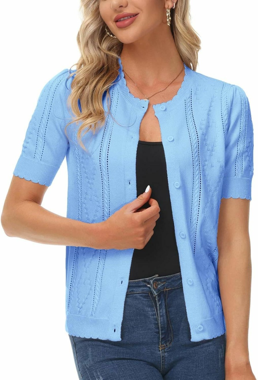 Sweaters | KANCY KOLE Kancy Kole Women Vintage Short Sleeve Bolero Cardigan Casual Elegant Button Up Shrug Sweater For Dresses Tops