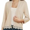 Sweaters | GRACE KARIN Grace Karin Women 3/4 Sleeve Cropped Cardigan Open Front V Neck Lace Lightweight Bolero Short Shrugs 2024