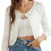 Sweaters | GRACE KARIN Grace Karin Women 3/4 Sleeve Cropped Shrug Cardigan Tie Front V Neck Crochet Bolero Shrug For Dresses Knit Top 2024 Summer