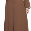 Sweaters | istanbulstyles Women'S Stone Sleeves Abaya Long Sleeve Floor Length Zipper Floor Length Turkey Islamic Fashion