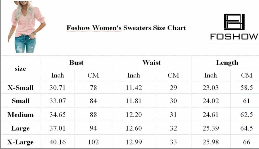 Sweaters | Foshow Foshow Womens Puff Short Sleeve Sweaters Tops Fall Soft Crew Neck Dot Pullover Shirt Lightweight Knit Sweater Blouse