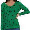 Sweaters | For G and PL For G And Pl Womens St. Patrick'S Day Clover Print Irish Long Sleeve Pullover Sweater