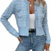 Sweaters | MakeMeChic Makemechic Women'S Pocket Patched Button Front Long Sleeve Cardigan Sweater