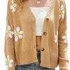 Sweaters | chouyatou Chouyatou Women'S Fall Cute Daisy Button Jacquard Knit Cardigan Sweater Jacket