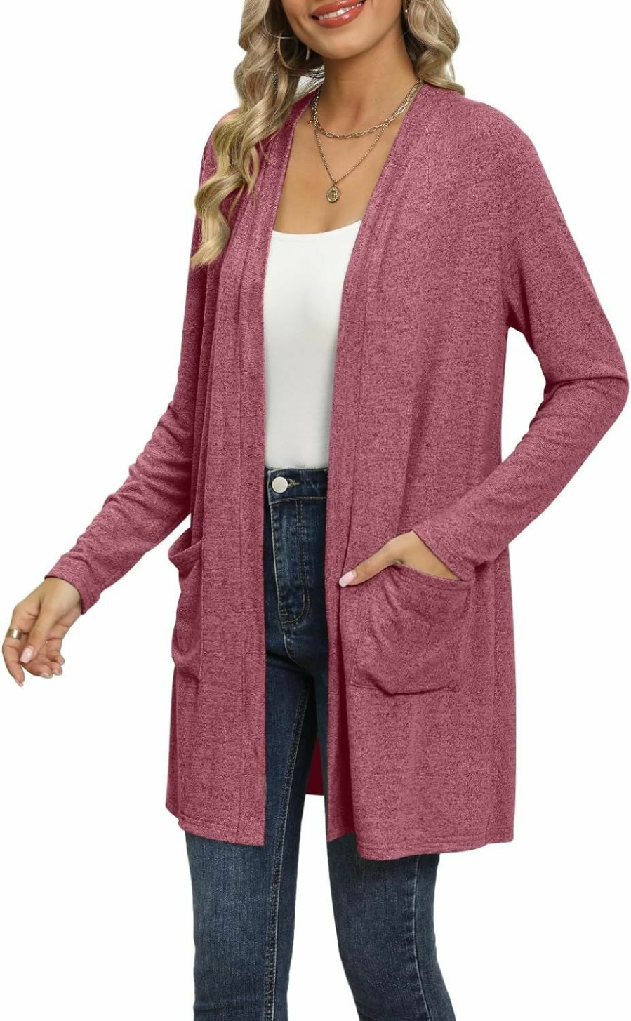 Sweaters | DB MOON Db Moon Womens Long Cardigan 2024 Fall Lightweight Long Sleeve 0Pen Front Sweater With Pockets