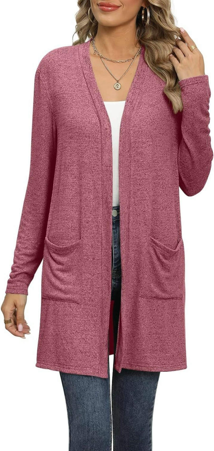 Sweaters | DB MOON Db Moon Womens Long Cardigan 2024 Fall Lightweight Long Sleeve 0Pen Front Sweater With Pockets