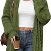 Sweaters | For G and PL For G And Pl Women'S Cable Knit Open Front Long Sleeve Cardigan With Pockets