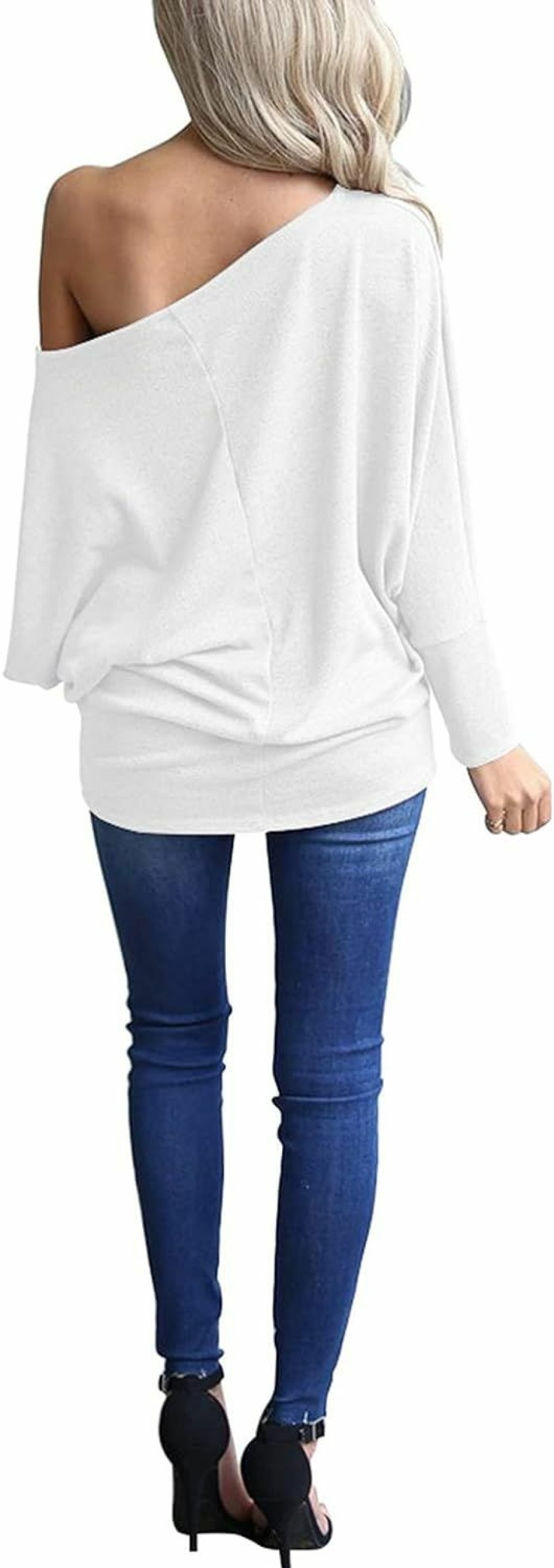 Sweaters | INFITTY Infitty Women'S Off Shoulder Tops Casual Loose Batwing Sleeve Shirts Tunic Knit Oversized Pullover Sweater