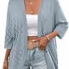 Sweaters | Zeagoo Zeagoo Womens 2024 Lightweight Crochet Cardigan Sweaters Open Front 3/4 Sleeve Knit Kimono Summer Boho Cover Up