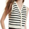 Sweaters | GOELIA Women'S Striped Sleeveless V Neck Knit Sweater Vest Cardigan Button Front Going Out Tops For Women