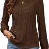 Sweaters | Micoson Micoson Women Lace Shirts Mock Neck Long Sleeve Top Casual Blouses Stretch Lace Slim T Shirt Dressy Blouse Tunic Tops