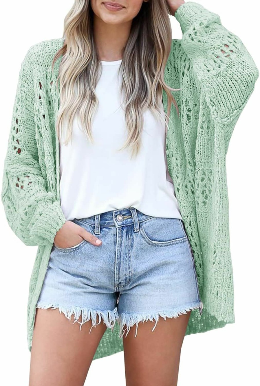 Sweaters | Ermonn Ermonn Womens Crochet Cardigan Sweater Kimonos Boho Solid Color Oversized Summer Open Front Outwear