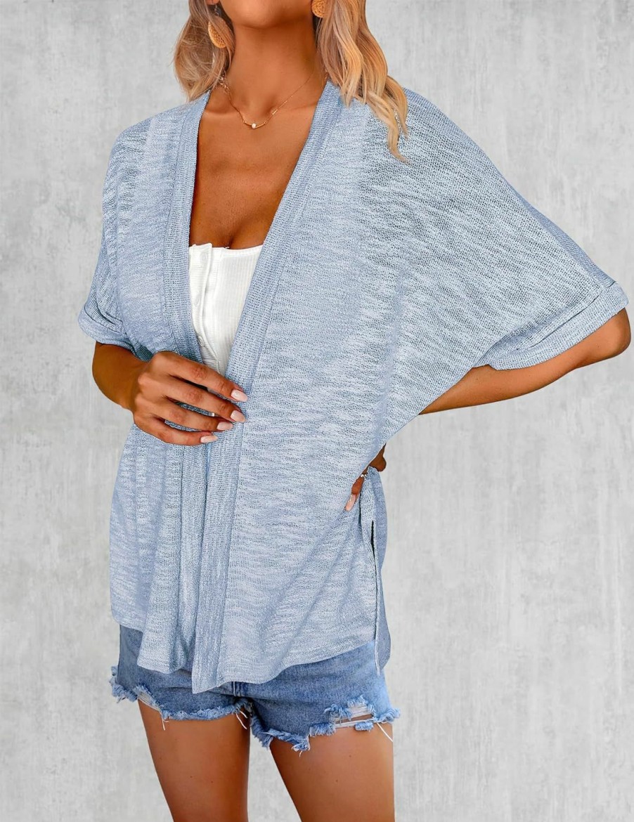 Sweaters | Zeagoo Zeagoo Womens Lightweight Cardigan 2024 Summer 3/4 Sleeve Cardigans Open Front Beach Coverup,S-Xxl