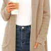 Sweaters | QIXING Women'S 2024 Casual Open Front Knit Cardigans Long Sleeve Plush Sweater Coat With Pockets