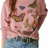 Sweaters | Lucky Brand Lucky Brand Women'S Butterfly Floral Motif Pullover