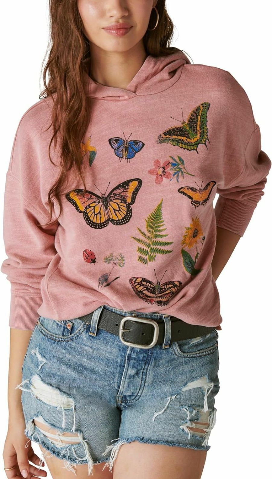 Sweaters | Lucky Brand Lucky Brand Women'S Butterfly Floral Motif Pullover