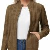 Sweaters | KANCY KOLE Kancy Kole Women'S Zip Up Cable Knit Sweater Long Sleeve Open Front Cardigan Warm Cardigan With Pockets Outwear Coat