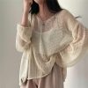 Sweaters | Sumleno Sumleno 2024 Fairycore Cottagecore Clothing Fairy Grunge Aesthetic Crochet Top For Women Knitted Hollow Out Sweater Pullover